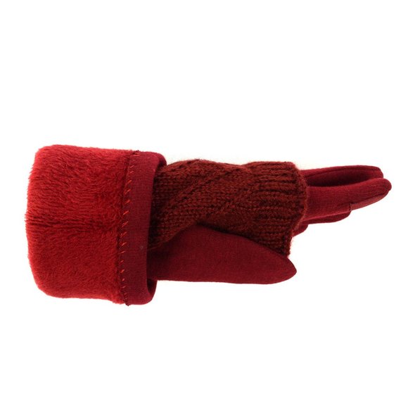 COPY - PINK Double Layer Knitted Touch Screen Gloves - Picture 2 of 4